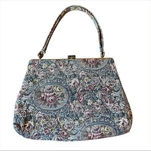 Vintage Floral Tapestry Shoulder Bag